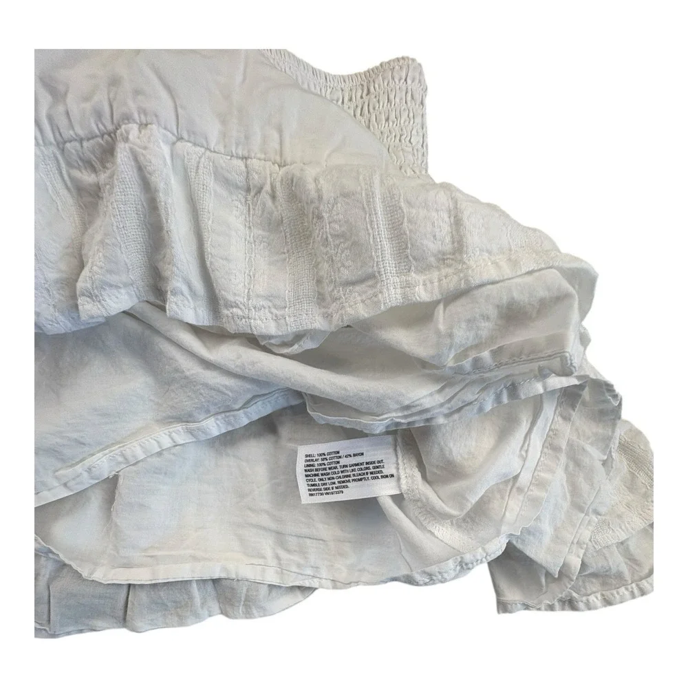 Art and Class Girls Size White Eyelet Smocked Layered Ruffle‎ Skirt M (8)
